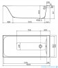 Koło Rekord wanna prostokątna 150x70cm rysunek techniczny